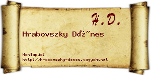 Hrabovszky Dénes névjegykártya