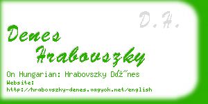 denes hrabovszky business card